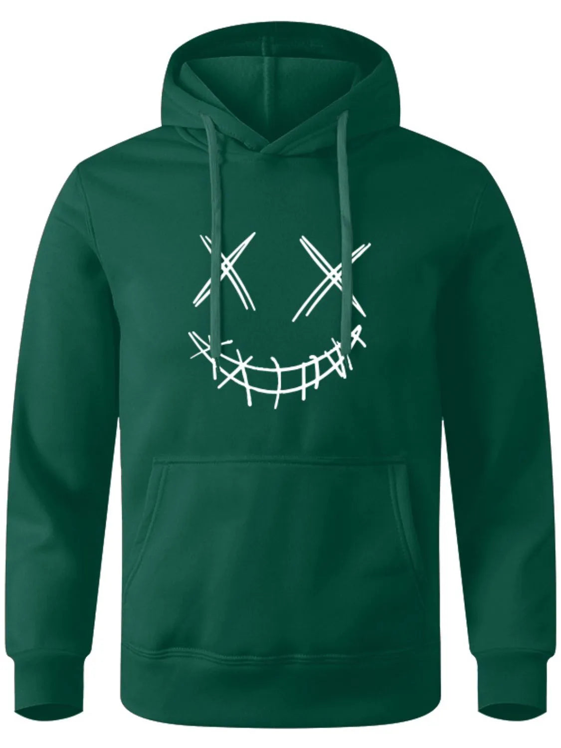 Men's Full Size Drawstring Graphic Long Sleeve Hoodie Plus Size - Premium Men's Sweatshirts from Trendsi - Just $22.56! Shop now at Handbags Specialist Headquarter