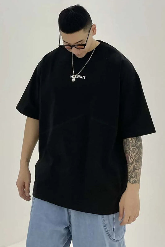 Men's Plus Size Round Neck Half Sleeve T-Shirt - Premium Men's T Shirt from Trendsi - Just $23.80! Shop now at Handbags Specialist Headquarter