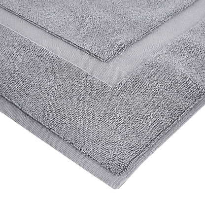 Soft Silver Banded Bath Rug Mat