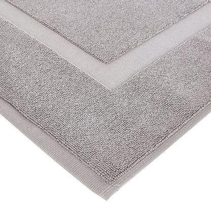 Soft Silver Banded Bath Rug Mat