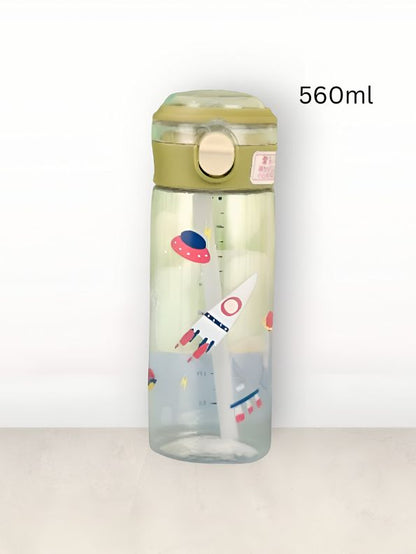 AstroDrip – 560 ml Water Bottle for Kids with Straw | BPA-Free & Non-Toxic | Fun UFO & Rocket Cartoon Print | Leak-Proof School & Travel Bottle for Boys & Girls NOV6328. - Premium Water Bottles from Yoga Gym Dropshipping Store - Just $30.99! Shop now at Handbags Specialist Headquarter