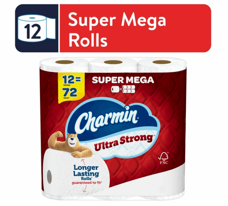 Charmin Ultra Strong Toilet Paper, 12 Super Mega Roll - Premium Household Supplies from Charmin - Just $48.44! Shop now at Handbags Specialist Headquarter