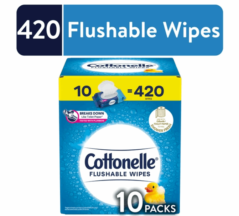 Cottonelle Fresh Care Flushable Wet Wipes, 10 Flip-Top Packs (420 Total Wipes) - Premium Household Supplies from Cottonelle - Just $43.44! Shop now at Handbags Specialist Headquarter