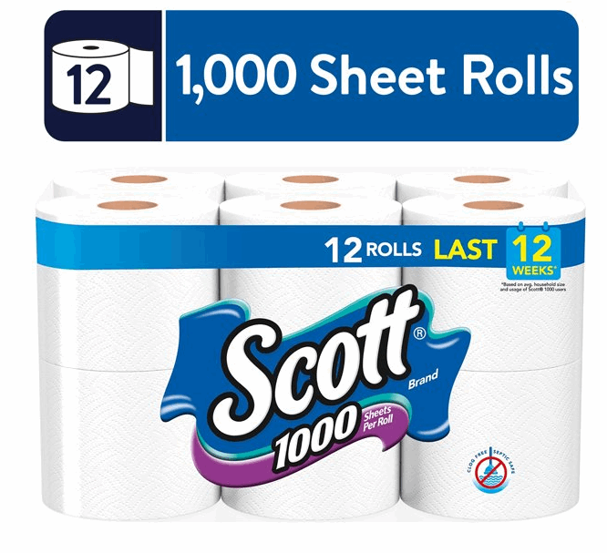 Scott 1,000 Toilet Paper, 12 Rolls, 1,000 Sheets per Roll - Premium Household Supplies from Scott - Just $36.44! Shop now at Handbags Specialist Headquarter