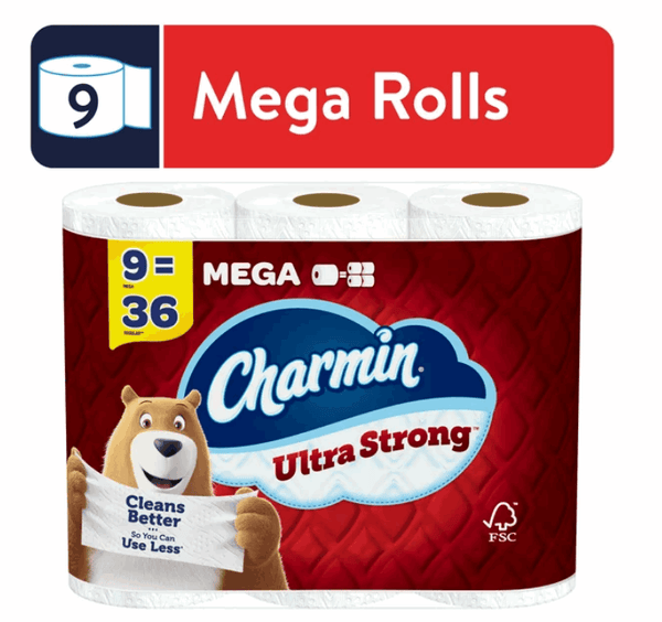 Charmin Ultra Strong Toilet Paper, 9 Mega Roll - Premium Household Supplies from Charmin - Just $36.44! Shop now at Handbags Specialist Headquarter