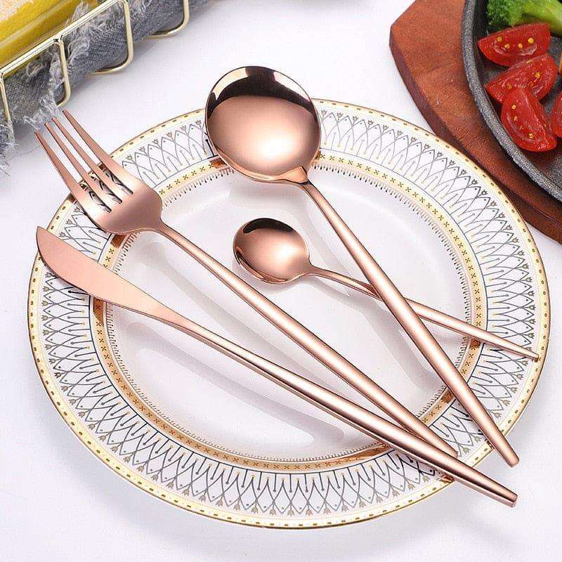 24pcs Gold Dinnerware Set Stainless Steel Tableware Set Knife Fork Spoon Luxury Cutlery Set Gift Box - Premium Cook from eprolo - Just $89.99! Shop now at Handbags Specialist Headquarter