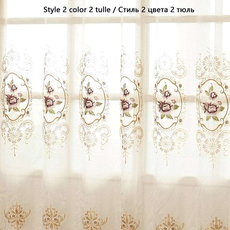 4 modern European style luxury embroidered curtains for living room windows high quality elegant curtains for bedroom kitchen - Premium Decor from eprolo - Just $24.11! Shop now at Handbags Specialist Headquarter