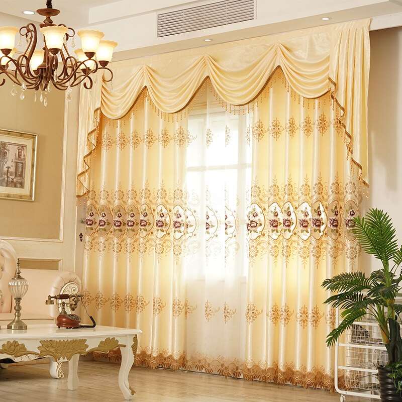4 modern European style luxury embroidered curtains for living room windows high quality elegant curtains for bedroom kitchen - Premium Decor from eprolo - Just $24.11! Shop now at Handbags Specialist Headquarter