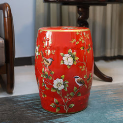 American Flower Bird Ceramic Drum Stool Crafts One Piece Substitute Shoe Dressing Stool Chinese Antique Sitting Round Stool - Premium Bags from Handbags Specialist Headquarter - Just $416.99! Shop now at Handbags Specialist Headquarter