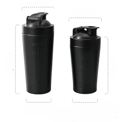 500ML/750ML Stainless Steel Protein Powder Shaker Bottle with Steel Ball and Scale Leak Proof Gym Fitness Sport Whey Shakes Cup - Premium Water Bottles from Stone's Store - Just $18.99! Shop now at Handbags Specialist Headquarter