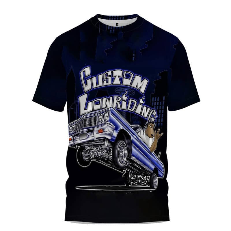 Men's Motorcycle T-shirt: Vintage Racing 3D Print Short Sleeve Top - Premium Men's T-shirt from eprolo - Just $27.99! Shop now at Handbags Specialist Headquarter