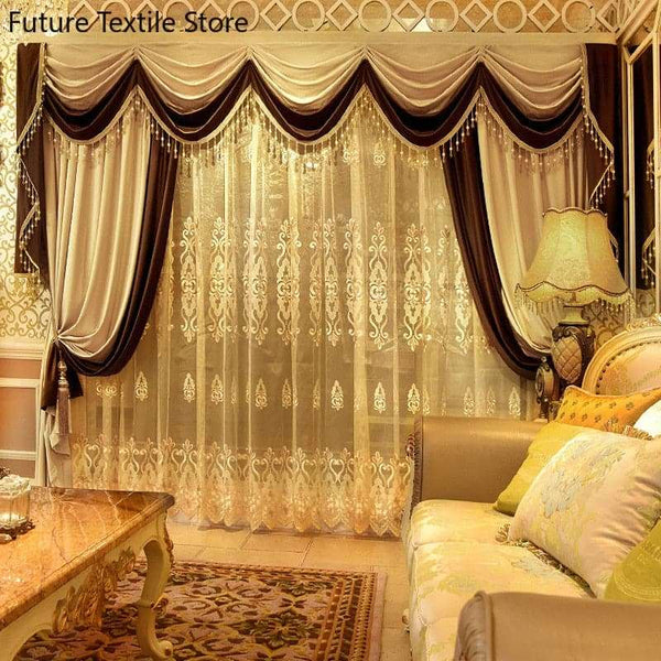 European-style Curtains Living Room Atmosphere American-style Shade Thickened Velvet Simple  Curtain Finished Custom - Premium DECOR from eprolo - Just $45.44! Shop now at Handbags Specialist Headquarter