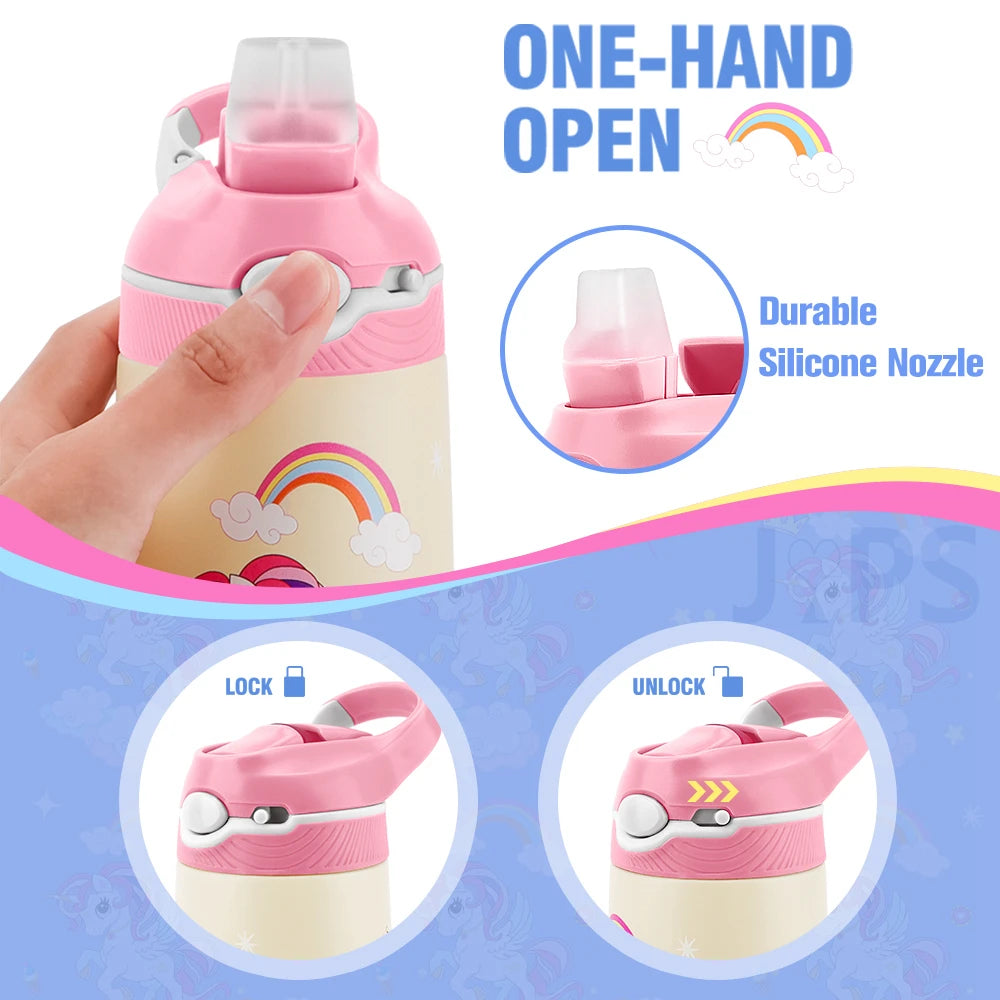 400ML Kids Water Bottle Cartoon Animal Children's Cup With Straw Stainless Steel Vacuum Flacks Thermos Bottle Thermal Mug Cups - Premium Water Bottles from eprolo - Just $28.75! Shop now at Handbags Specialist Headquarter