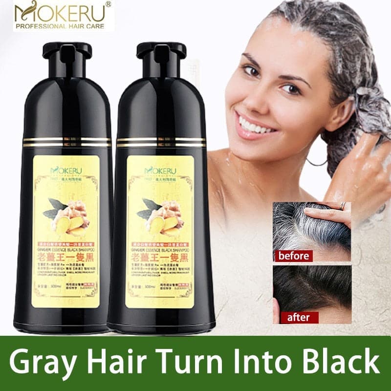 Mokeru 500ml Organic Natural Fast Hair Dye Black Shampoo Ginseng Essence Black Hair Color Dye Shampoo For Cover Gray White Hair - Premium Health from eprolo - Just $29.99! Shop now at Handbags Specialist Headquarter