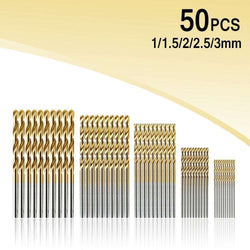 50Pcs Titanium Coated Drill Bits HSS High Speed Steel Drill Bits Set Tool High Quality Power Tools 1/1.5/2/2.5/3mm - Premium tolls from eprolo - Just $17.99! Shop now at Handbags Specialist Headquarter