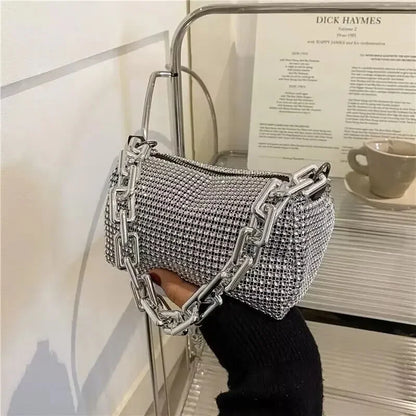 Rhinestone Bucket Bag - Glittering Evening Accessory - Premium Crossbody Bags from Shop1103841340 Store - Just $19.49! Shop now at Handbags Specialist Headquarter