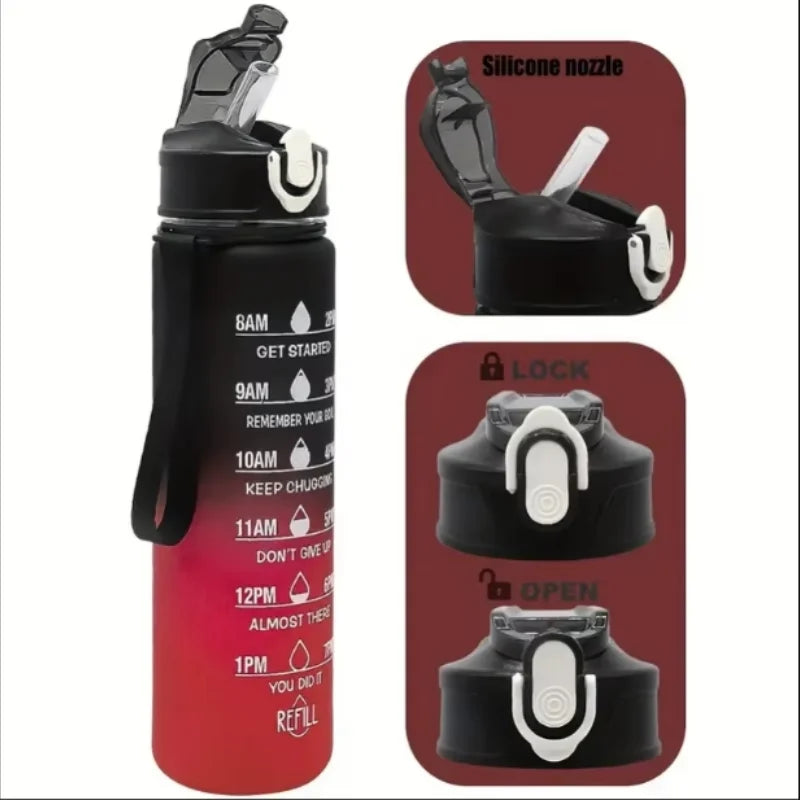 Sports Water Bottle with Time-Tracking Straw Leak Proof Locking Flip Cover for Easy Carry Ideal for Outdoor Adventures - Premium  from eprolo - Just $19.99! Shop now at Handbags Specialist Headquarter