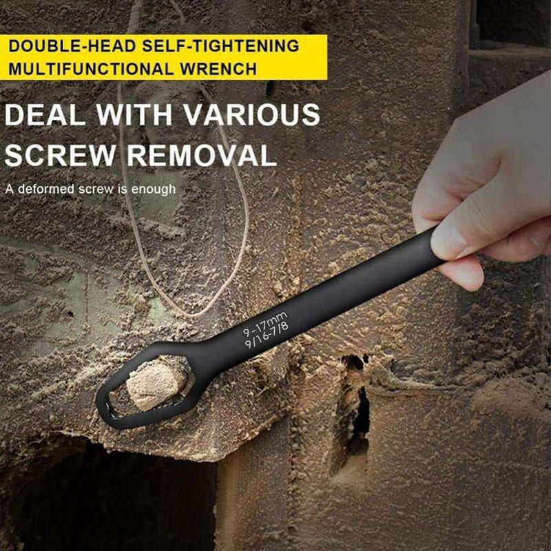 1Pc Black 3-17mm Universal Double-Head Torx Wrench Self-Tightening Adjustable Wrench Hand Tool - Premium tools from eprolo - Just $16.99! Shop now at Handbags Specialist Headquarter