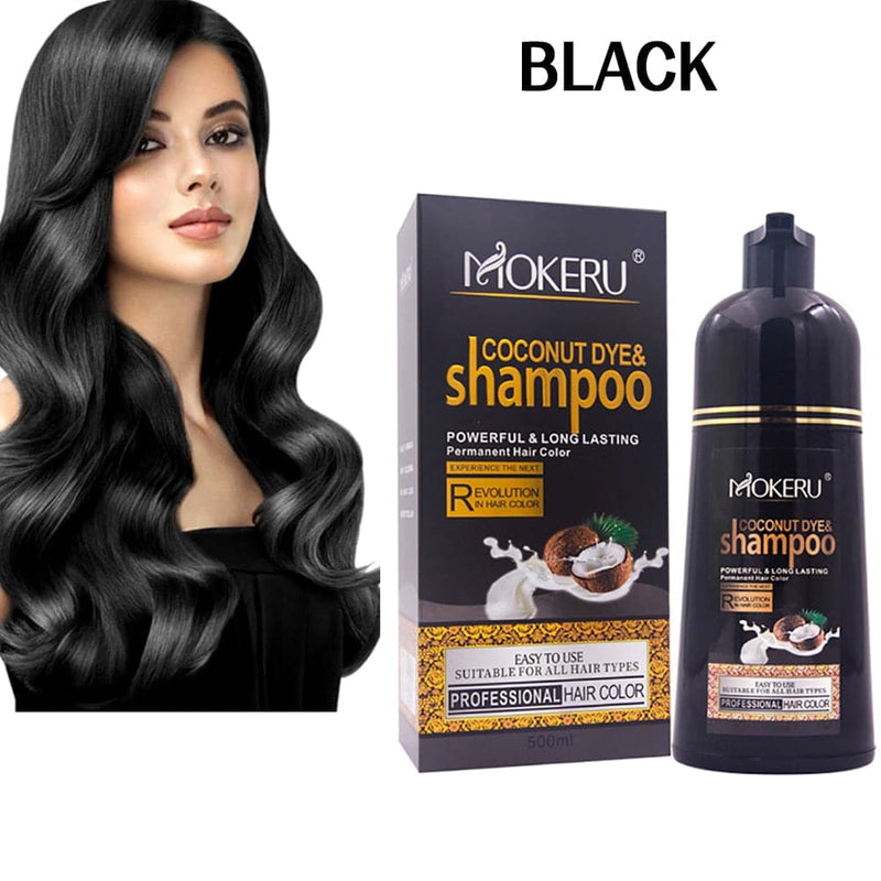 Mokeru 500ml Organic Natural Fast Hair Dye Black Shampoo Ginseng Essence Black Hair Color Dye Shampoo For Cover Gray White Hair - Premium Health from eprolo - Just $29.99! Shop now at Handbags Specialist Headquarter