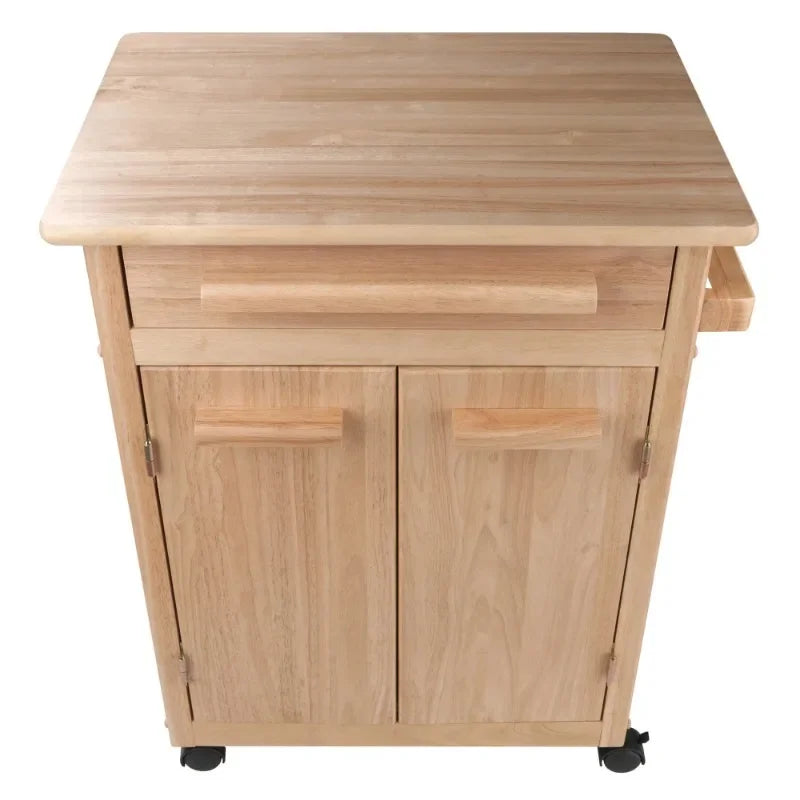 Wood Kitchen Storage Cart, Natural Finish - Premium Furniture from Handbags Specialist Headquarter - Just $245.99! Shop now at Handbags Specialist Headquarter