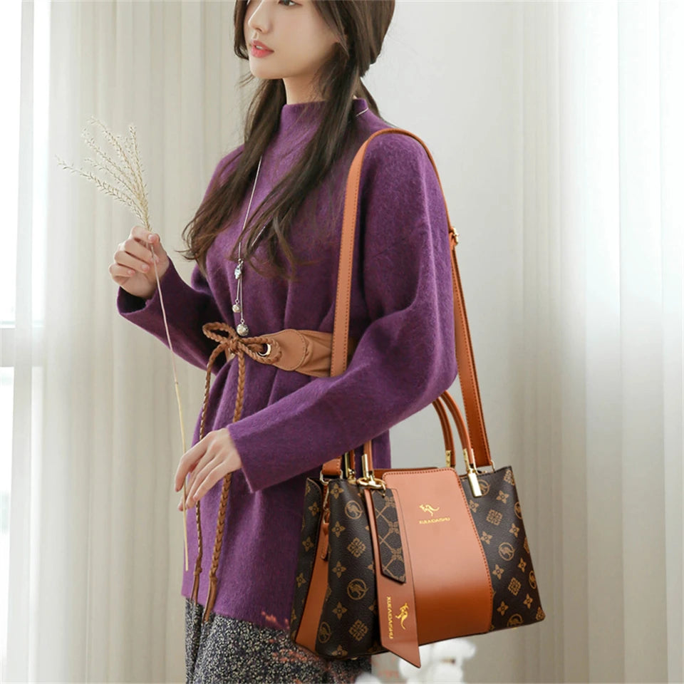 Luxury Handbag Fashion Print Large Capacity Soft Leather Women Shoulder Crossbody Bag Leisure Designer Ladies Purses and Handbag - Premium Handbags from eprolo - Just $64.45! Shop now at Handbags Specialist Headquarter