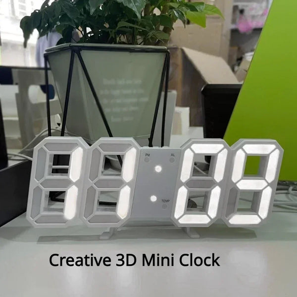 Digital Table Clock 3D Wall Clock LED Digital  With Adjustable Night Light Mode Electronic Decorative Clock for Home Garden - Premium Wall Clock from AliExpress - Just $20.99! Shop now at Handbags Specialist Headquarter