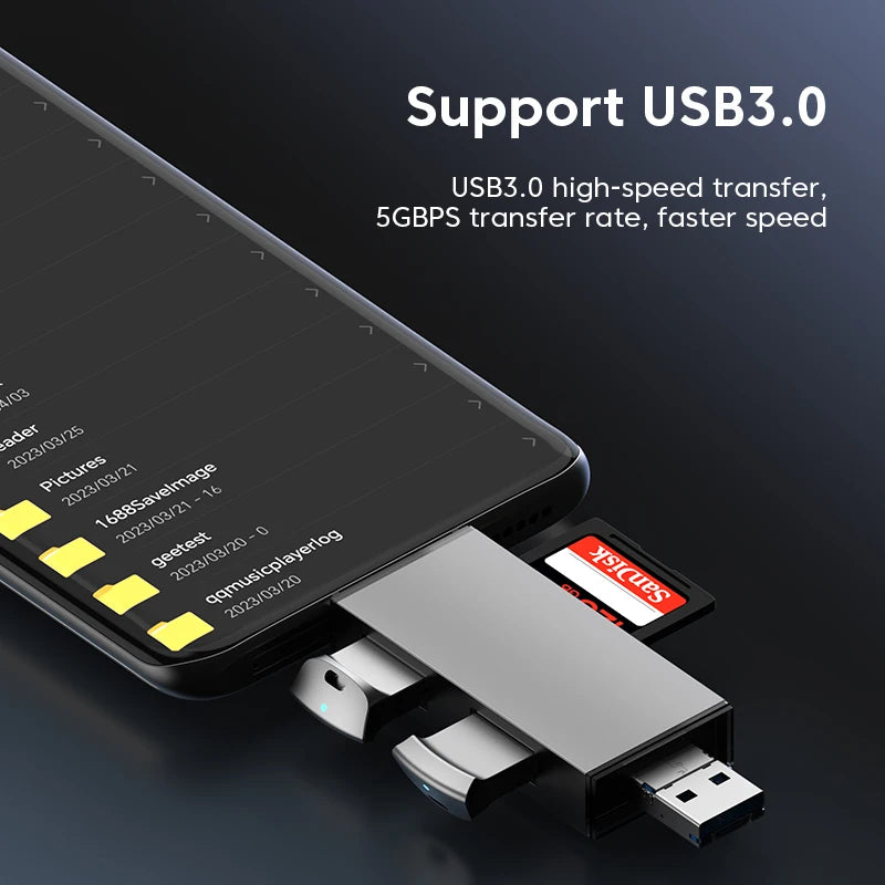 Elough 7 In 1 Multifunction Usb 3.0 Card Reader Micro SD TF Card Memory Reader USB Flash Drive Type C Card Adapter OTG - Premium USB Flash Drive from Elough - Just $19.99! Shop now at Handbags Specialist Headquarter