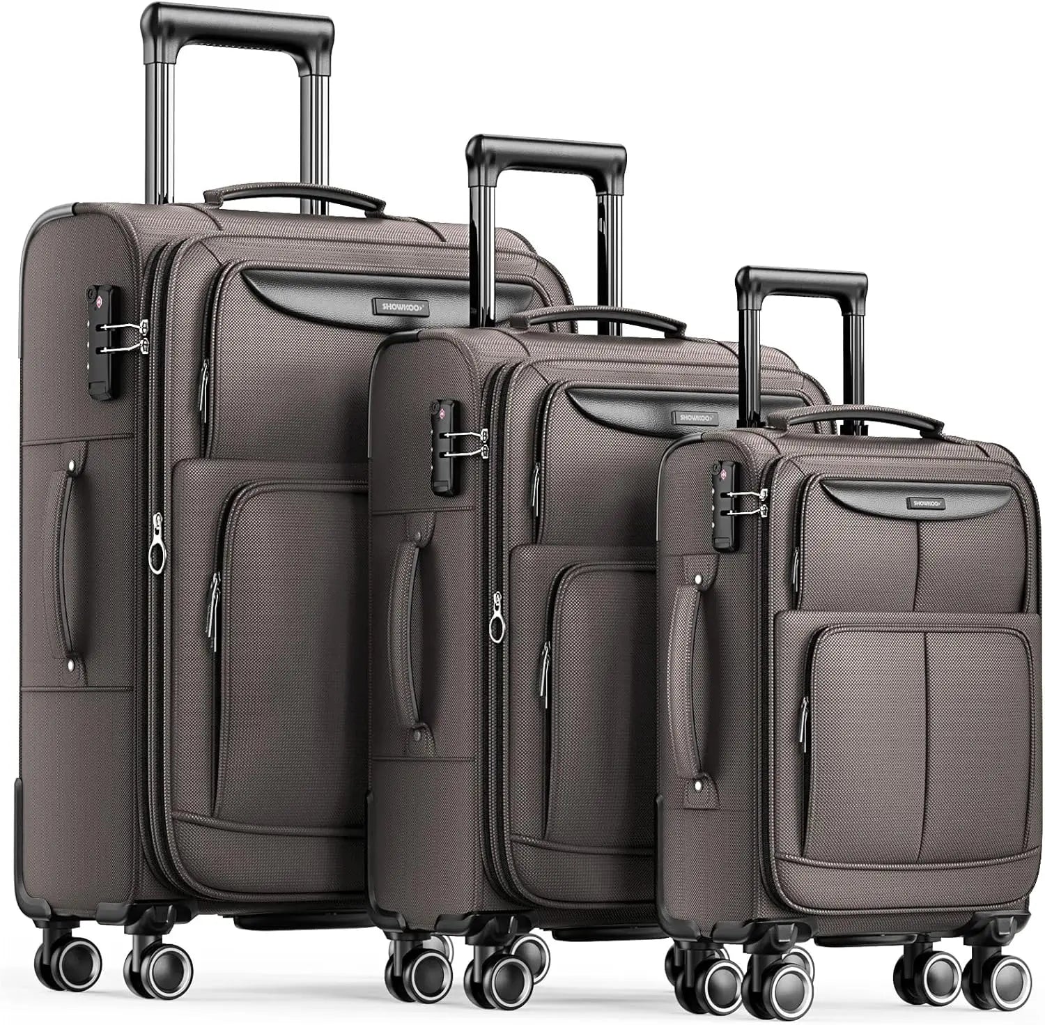 Luggage Sets 3 Piece Softside Expandable Lightweight Durable Suitcase Sets Double Spinner - Premium Luggage Travel Bags from eprolo - Just $228.99! Shop now at Handbags Specialist Headquarter