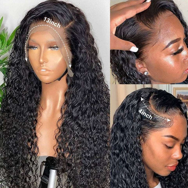 30 40 Inch Deep Wave Frontal Wig Human Hair 13x4 Curly Lace Front Wig Full Transparent HD Lace Water Wigs 180 Density Brazilian - Premium women from eprolo - Just $115.06! Shop now at Handbags Specialist Headquarter