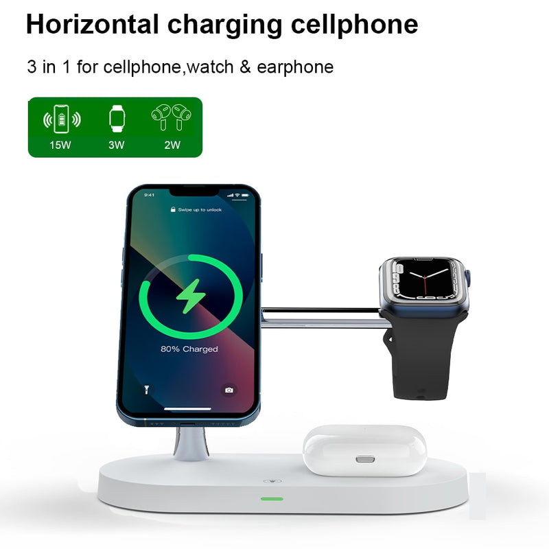 3-in-1 Wireless Magsafe Charger Stand - Premium  from Handbags Specialist Headquarter - Just $61.56! Shop now at Handbags Specialist Headquarter