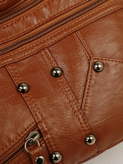 PU Leather Adjustable Strap Shoulder Bag.