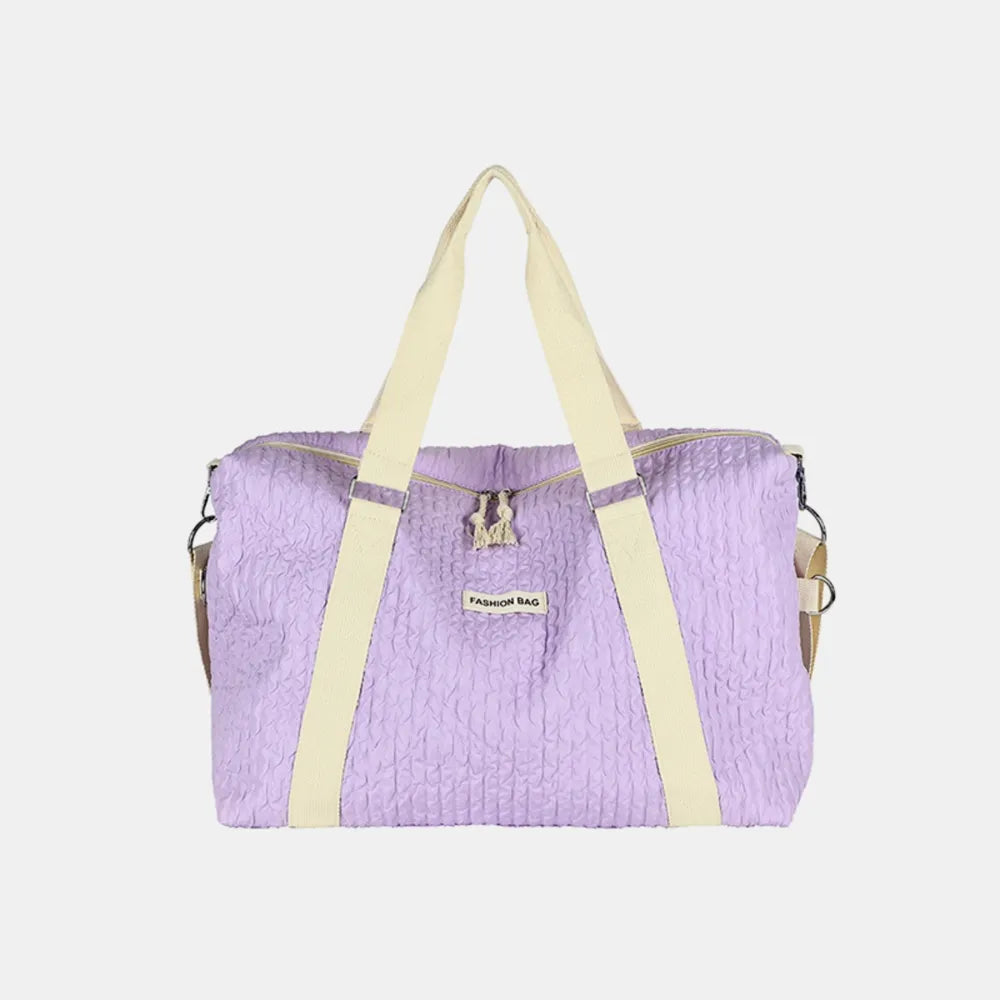Textured Nylon Travel Bag - Premium travel-bag from Trendsi - Just $44.99! Shop now at Handbags Specialist Headquarter
