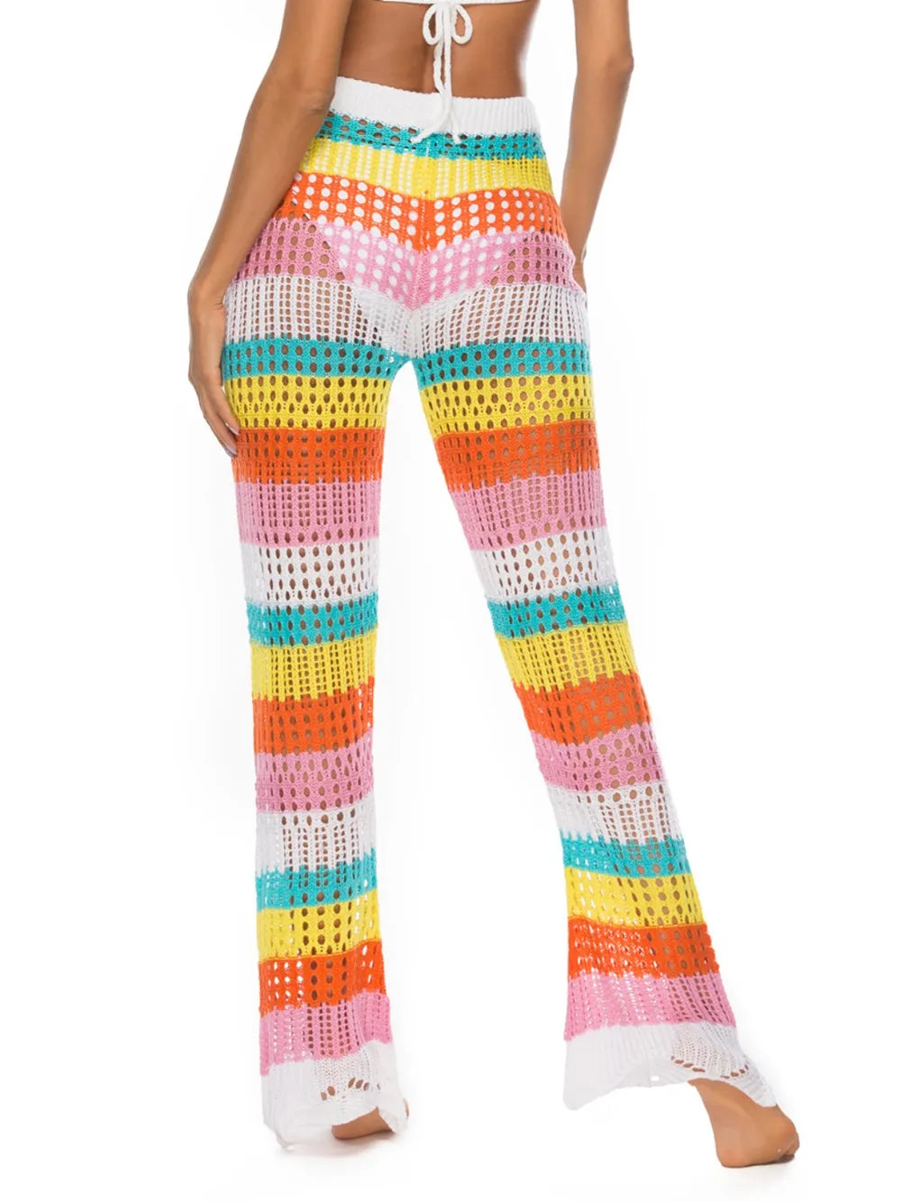 Cutout Contrast High Waist Swim Pants - Premium Bottoms from Trendsi - Just $25! Shop now at Handbags Specialist Headquarter