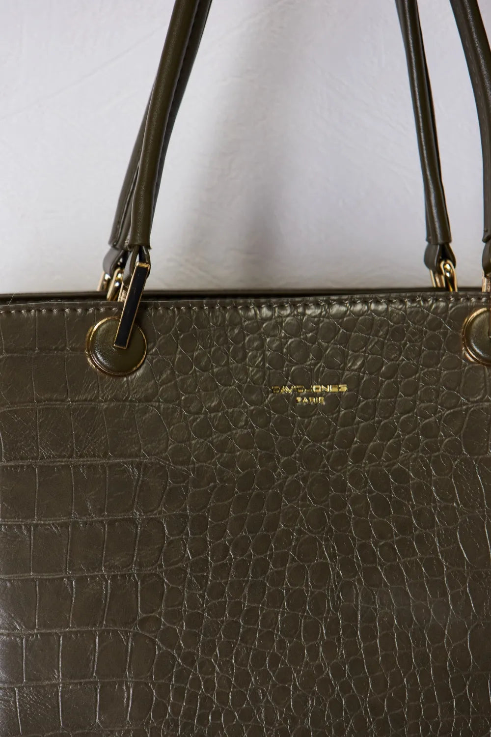 David Jones Texture PU Leather Handbag - Premium Handbags from Trendsi - Just $52.99! Shop now at Handbags Specialist Headquarter