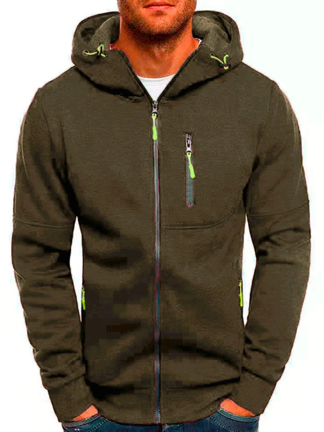 Men's Full Size Zip Up Long Sleeve Hoodie Plus Size - Premium  from Trendsi - Just $22.30! Shop now at Handbags Specialist Headquarter