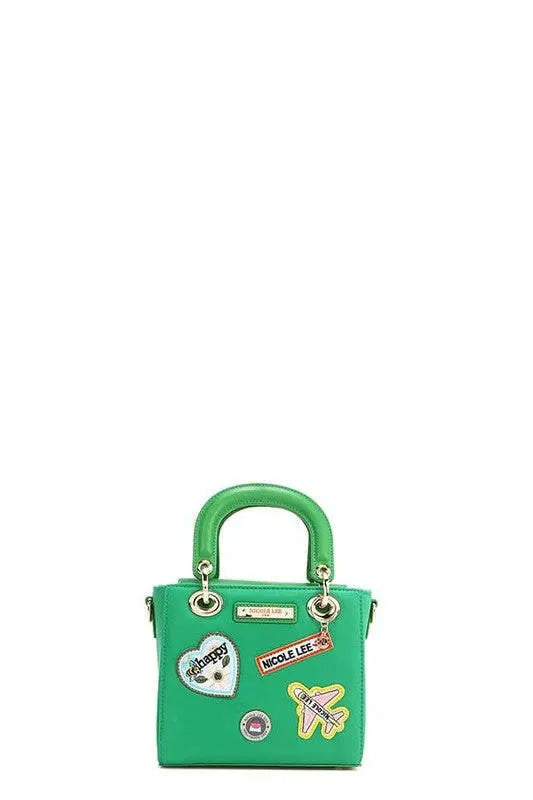Nicole Lee USA Color Patch Handbag with Top Handle.