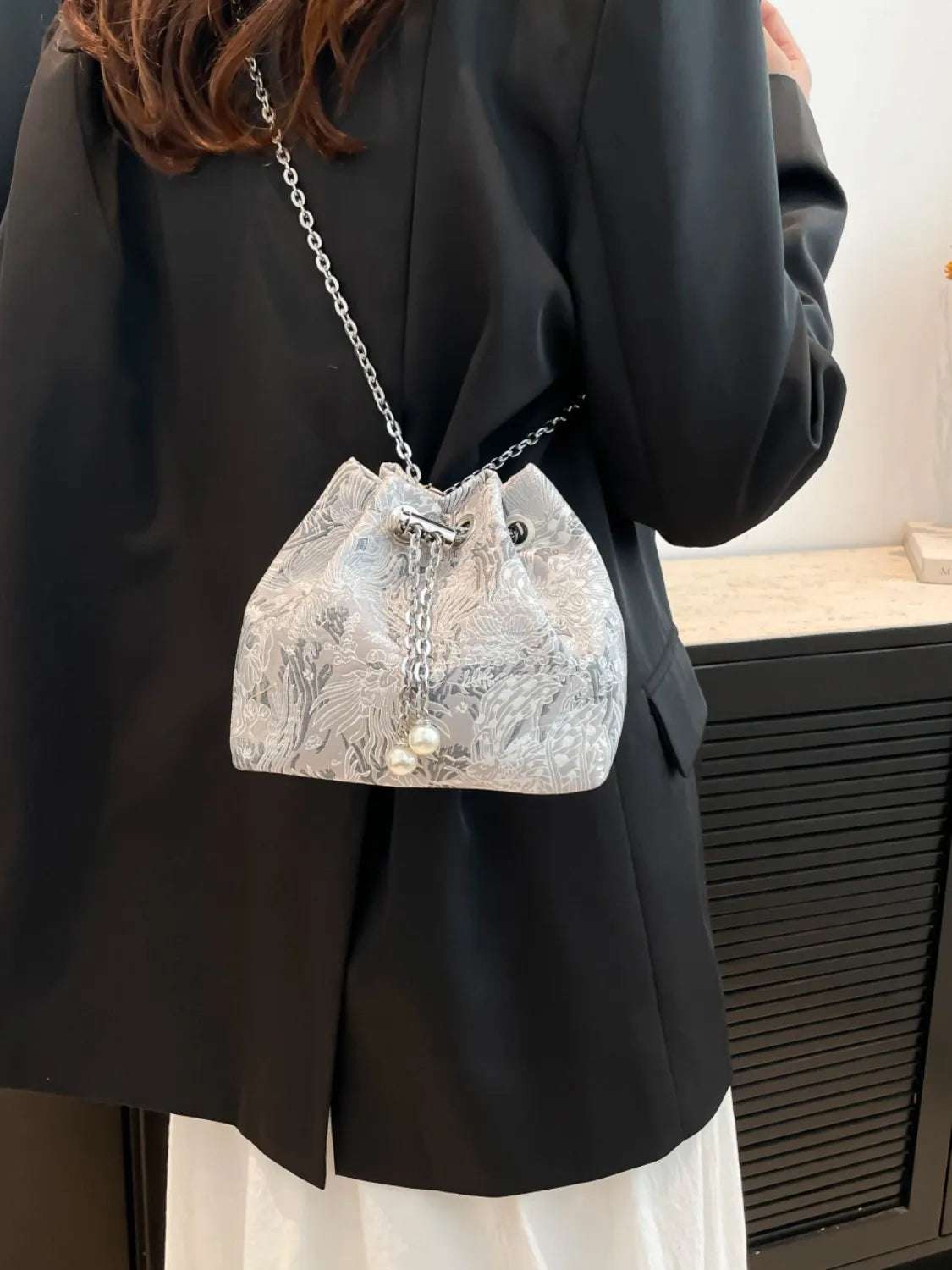 Chain Strap Bucket Bag - Premium Crossbody Bag from Trendsi - Just $18.99! Shop now at Handbags Specialist Headquarter