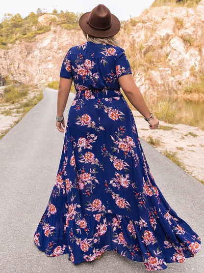 Plus Size V-Neck Maxi Dress - Premium Dresses from Trendsi - Just $60.99! Shop now at Handbags Specialist Headquarter