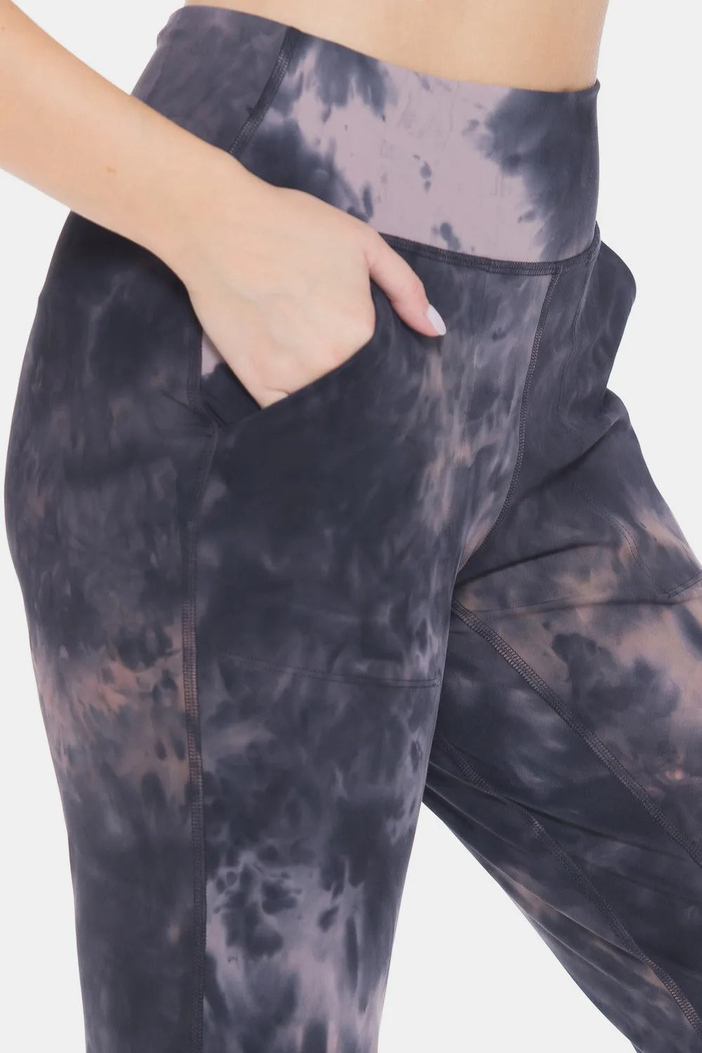 Leggings Depot Tie-Dye High Waist Cropped Leggings - Premium Leggings from Trendsi - Just $45.03! Shop now at Handbags Specialist Headquarter