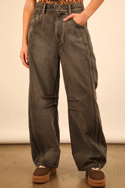 VERY J Wide Leg Comfy Jeans - Premium Women / Jeans & Denim from Trendsi - Just $46.64! Shop now at Handbags Specialist Headquarter