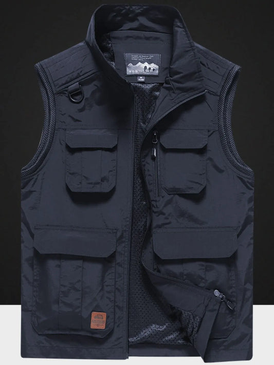 Men's Plus Size Zip Up Vest with Pockets - Premium  from Trendsi - Just $48.52! Shop now at Handbags Specialist Headquarter