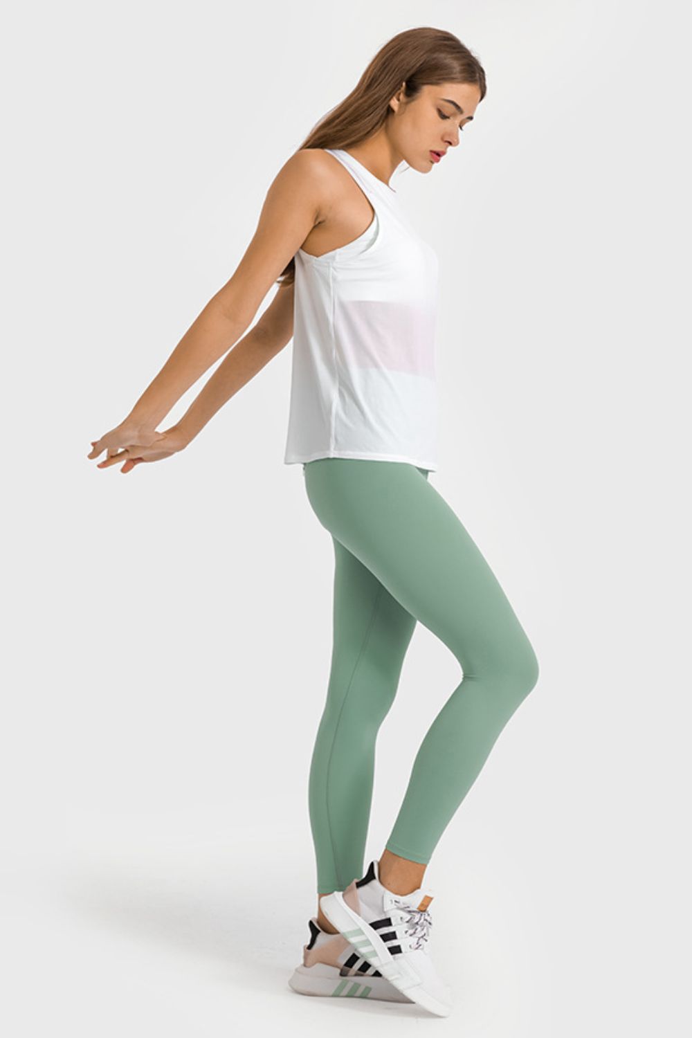 Millennia High Waist Ankle-Length Yoga Leggings - Premium Leggings from Trendsi - Just $62.76! Shop now at Handbags Specialist Headquarter