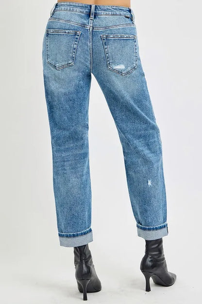 RISEN Full Size High Rise Ankle Boyfriend Distressed Jeans Plus Size - Premium Women / Jeans & Denim from Trendsi - Just $59.44! Shop now at Handbags Specialist Headquarter