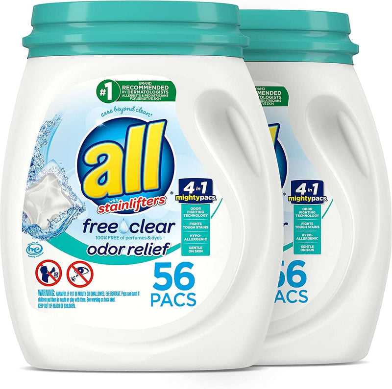 All Mighty Pacs Laundry Detergent, Free Clear Odor Relief, Tub, 56 Count (Pack of 2), 112 Total Loads - Premium Trash Bags from Visit the Sunlight Store - Just $28.99! Shop now at Handbags Specialist Headquarter