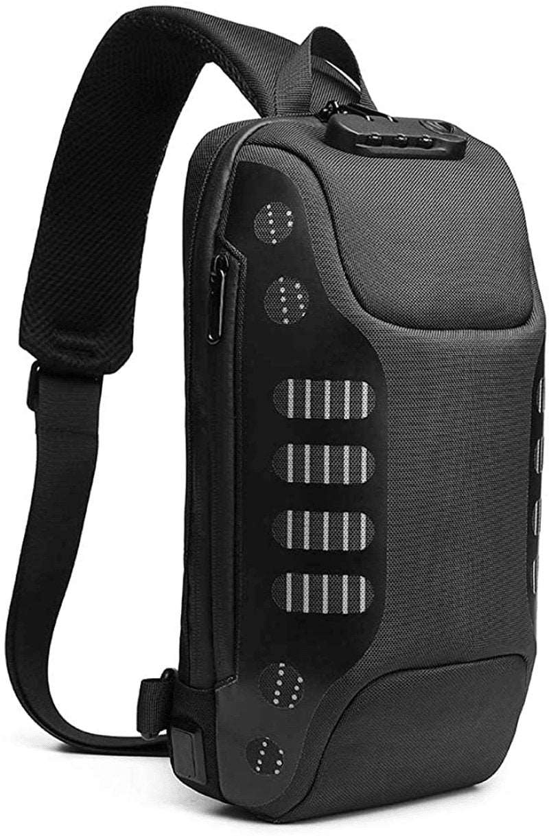 Anti Theft Sling Bag Shoulder Crossbody Backpack Waterproof Chest Bag with USB Charging Port Lightweight Casual Daypack - Premium  from ZUK - Just $47.54! Shop now at Handbags Specialist Headquarter