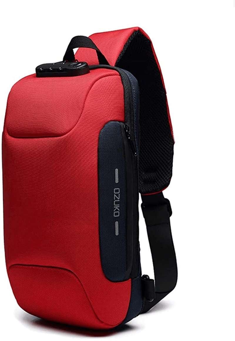 Anti Theft Sling Bag Shoulder Crossbody Backpack Waterproof Chest Bag with USB Charging Port Lightweight Casual Daypack - Premium  from ZUK - Just $47.54! Shop now at Handbags Specialist Headquarter