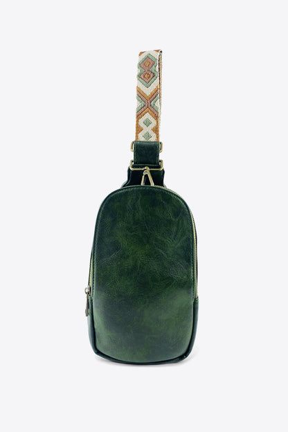 Random Pattern Adjustable Strap PU Leather Sling Bag - Premium Crossbody Bag from Trendsi - Just $32.99! Shop now at Handbags Specialist Headquarter