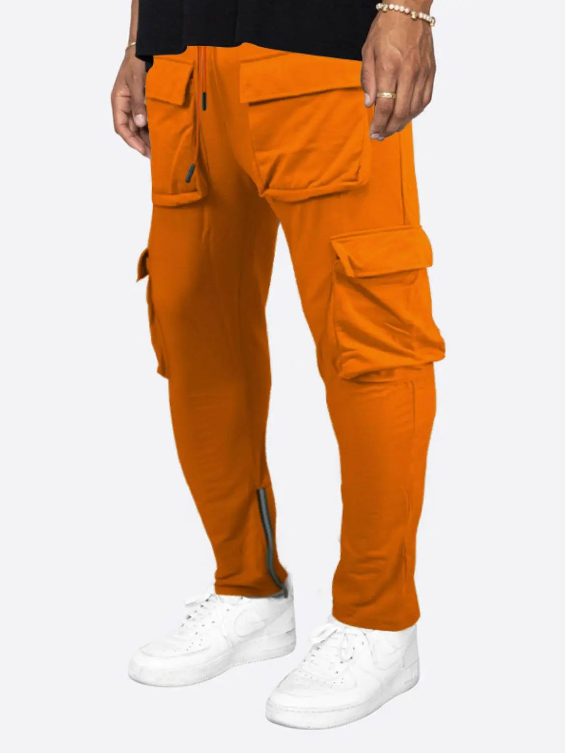 Men's Plus Size Solid Cargo Pants.