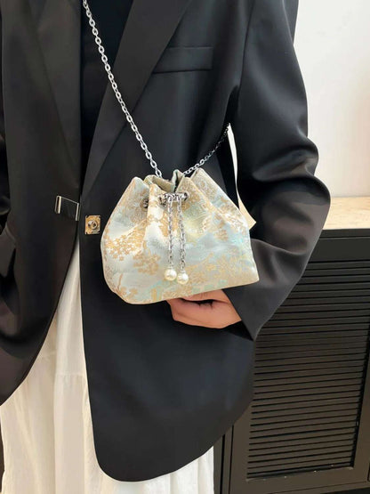 Chain Strap Bucket Bag - Premium Crossbody Bag from Trendsi - Just $18.99! Shop now at Handbags Specialist Headquarter