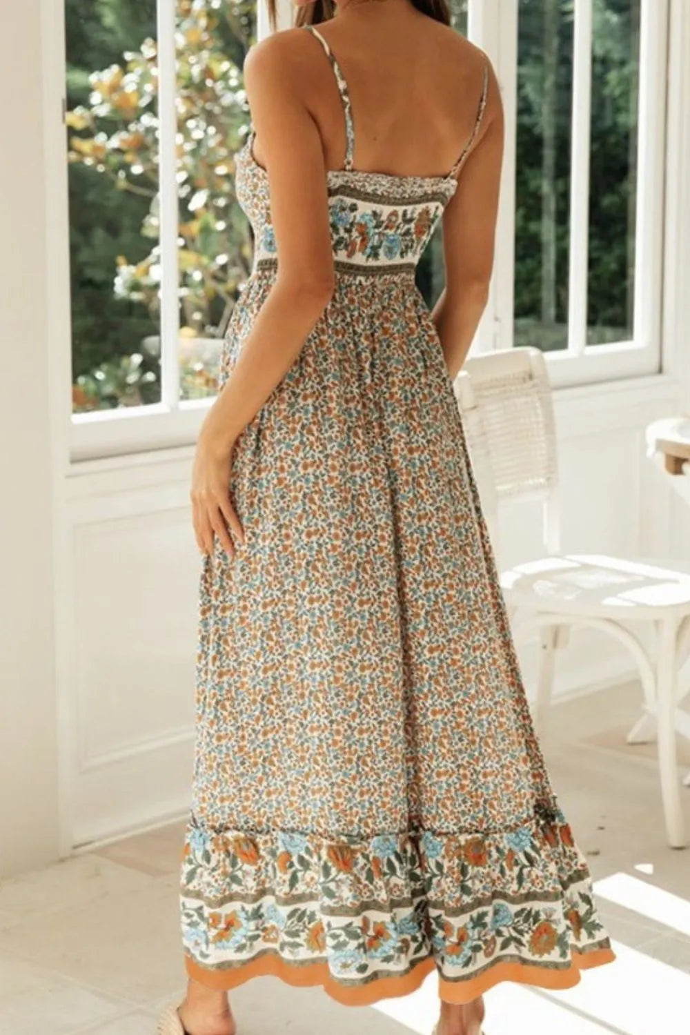 Printed Maxi Cami Dress - Premium Maxi Dress from Trendsi - Just $29.99! Shop now at Handbags Specialist Headquarter